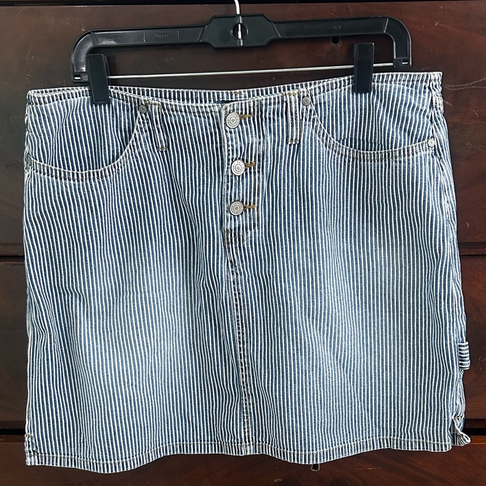 No Boundaries Blue White Pin Striped Mini Skirt Vintage Y2K 90s